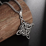 Load image into Gallery viewer, Vintage Witch Knot Necklace Stainless Steel Magic Knot Pagan Wicca Symbol Pendant for Men Women Celtic Knot Jewelry Gifts