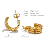 Load image into Gallery viewer, C-shaped Starry Earrings for Women, Exquisite Surface Wrinkle Treatment Technology, Stainless Steel Material Jewelry