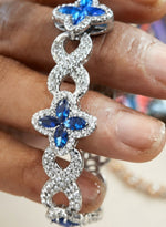 Load image into Gallery viewer, BLUE AND CRYSTAL GEM NECKLACE