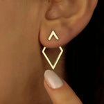 Load image into Gallery viewer, Geometric Open Frame Design Stud Earrings – Vintage Luxury Style Daily & Vacation Wear, Copper Ear Needle, Nickel Free Plating, No Mosaic – Versatile Dual-Wear Ear Pendants