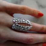 Load image into Gallery viewer, Huitan Bling Bling Wing Feather Rings Women Novel Design Romantic Accessories for Party Adjustable Opening Ring Fashion Jewelry