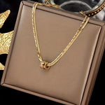 Load image into Gallery viewer, Titanium Steel Clavicle Chain Double Layer Ring Necklace Female Luxury Exquisite Neck Chain