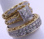 Load image into Gallery viewer, 3 pcs/set Fashion Colorful Zircon Inlaid Hollow Metal Ring For Women Accessories Jewelry Party Wedding Gift