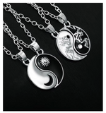 Load image into Gallery viewer, 2 Pcs/Set Tai Chi Necklace Alloy Yin Yang Pendant Necklace Birthday Jewelry Gift