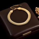 Load image into Gallery viewer, GANEMLY 316L Stainless Steel Cuban Wrist Chain Bracelet Bangle For Women Men Trendy 18K Gold Plated Waterproof Jewelry Bijoux
