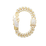 Load image into Gallery viewer, Gorgeous Rhinestone Gold Plated Color Cuban Chain St. Jude San Judas Bracelet