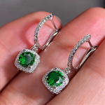 Load image into Gallery viewer, Huitan New Trendy Square Shape Drop Earrings Brilliant Bridal Engagement Wedding Jewelry Elegant Female Dangle Earring Nice Gift