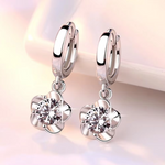 Load image into Gallery viewer, 925 Sterling Silver Earrings Jewelry High Quality Retro Simple Pattern Purple White Zircon Earrings Hot Sale