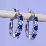 Load image into Gallery viewer, New Arrival 925 Sterling Silver pendientes Fashion Round Circle Clear Mosaic CZ Zircon Stud Earrings for Women Jewelry brincos