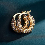 Load image into Gallery viewer, Huitan Full Paved Crystal CZ Hoop Earrings for Women Dazzling Accessories Wedding Party Delicate Birthday Gift Statement Jewelry