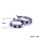 Load image into Gallery viewer, New Arrival 925 Sterling Silver pendientes Fashion Round Circle Clear Mosaic CZ Zircon Stud Earrings for Women Jewelry brincos