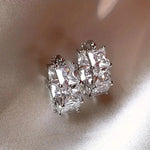 Load image into Gallery viewer, ZAKOL Korean Fashion Hoop Earring Inlaid Shiny Square Crystal Zircon Ear Accessories Party Jewelry for Women