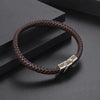 1pc Men's Leather Bracelet With Stainless Steel Buckle Small Gift For Relatives And Friends