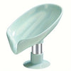 1pc Leaf-Shaped Soap Box Drain Soap Rack Bathroom Accessories Suction Cup Soap Dish Tray Soap Dish Bathroom Soap Box Bathroom Receiver