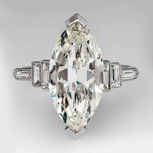 Huitan Crystal Marquise Cubic Zircon Female Rings Geometric Fashion Contracted Design Wedding Engagement Bands Jewelry for Women