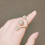 Load image into Gallery viewer, Luxury Micro-Set Zircon Ring - Geometric Circular Design, High-End Index Finger Ring with Niche Style, European and American Inspiration, Open Ring Setting, Premium Quality Jewelry for Women

