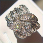 Load image into Gallery viewer, New Fashion Multi-Layered Cross Finger Ring with Dazzling Zircon Daily Wear Statement Rings for Women Party Jewelry Gifts
