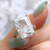 Radiant Rectangular Ring, Exaggerated and Luxurious Temperament, Internet Famous Fashionable Simple Index Finger Ring