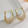 NEWBUY High Quality Gold Color Boho Style Geometric Drop Earrings For Women Shiny AAA CZ Jewelry