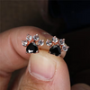 Cute Heart Cat Paw White Zircon Stud Earrings For Women Vintage Fashion Animal Footprint Crystal Stone Earrings Wedding Jewelry