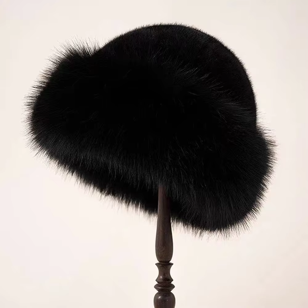 1Pcs Winter Women's Warm Hat with Thick Velvet Imitation Fur Fashion Fisherman's