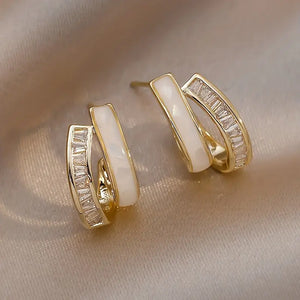 Stud Earrings Jewelry For Women Trendy Gifts For Women Embellished With Zirconia Korean Style