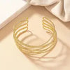 Unique Cross Line Design Cuff Bangle Cuff Bracelet Iron 18K Gold Plated Jewelry Vintage Elegant Style For Women Gift