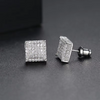 Rock Hip Hop Cut Screw Earrings for Women Men Men Inlaid Zircon Silver Color Piercing Ear Accessories Trend Jewelry