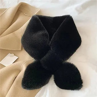 Fake Rabbit Fur Collar Scarf Women Keep Warm Thickening Fur Colorful Cross Winte