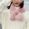 Fake Rabbit Fur Collar Scarf Women Keep Warm Thickening Fur Colorful Cross Winte