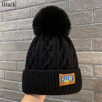 Fashion Women Pompoms Hat Hairball Hat Thickened Winter Warm Hat Stylish Beanie