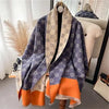 2024 Brand Warm Cashmere Poncho Shawl Scarf Luxury Print Thick Pashmina Winter