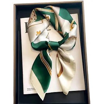 2024 Neckerchief Female Luxury Square Scarf for Women Silk Shawl Satin Hijab