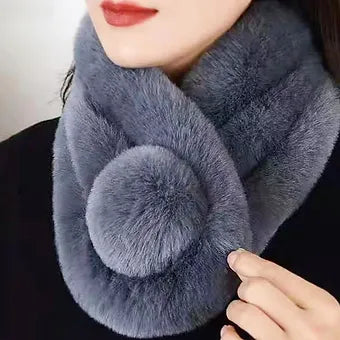 New Rabbit Fur Scarf Women Winter Warm Soft Furry Scarves Casual Female Lady