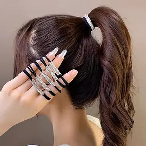 10pcs rhinestone hair tie high elasticity hair rope women's hair accessories