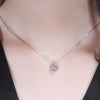 925 Sterling Silver Moissanite Pendant Necklace 1ct-2ct Silvery Hypoallergenic Classic Four Prong Necklace For Women