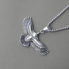 1pc Vintage Flying Eagle Pendant Necklace, Stainless Steel Chain, Fashion Feather Eagle Necklace