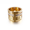 Trendy Shell Stainless Steel Rings Rings for Women Girls Three Layers Roman Numerals Rhinestone Bridal Women Rings Jewelry