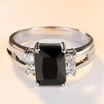 Load image into Gallery viewer, Elegant Promise Ring with Sparkling Square Cubic Zirconia - Perfect for Engagement &amp; Wedding, Luxurious Bridal Jewelry
