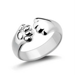 Load image into Gallery viewer, Hot Popular Cute Animal 925 Sterling Silver Jewelry Fashion Personality Cat Claw Temperament Exquisite Opening Rings R090
