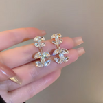 Load image into Gallery viewer, 1Pair Fashion Advanced Sense Shiny Letter Earrings For Women Girls Minimalist Versatile Earrings Jewelry Accessories Gifts
