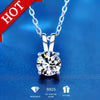 Moissanite 925 Sterling Silver 1-2CT Classic 4 Claw Pendant Necklace Luxury Wedding Engagement For Women Girls Gift