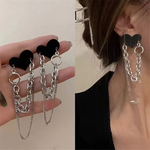 Load image into Gallery viewer, Cute Rhinestone Cat Drop Earrings for Women Korean Long Tassel Zircon Earrings Kitty Animal Fashion Party Earrings Jewelry Gift
