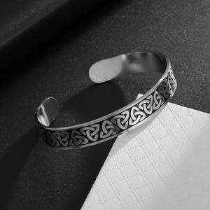 Hindu Stainless Steel Lotus Mandala Open Bracelet for Women Fashion Adjustable Cuff Bracelet Casual Sports Yoga Jewelry