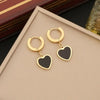 Earrings + Necklace / Bracelet + Earrings Coquette Style Jewelry Set Made Of Stainless Steel 18k Plated Cute Heart Design Match Daily Outfits Without Box