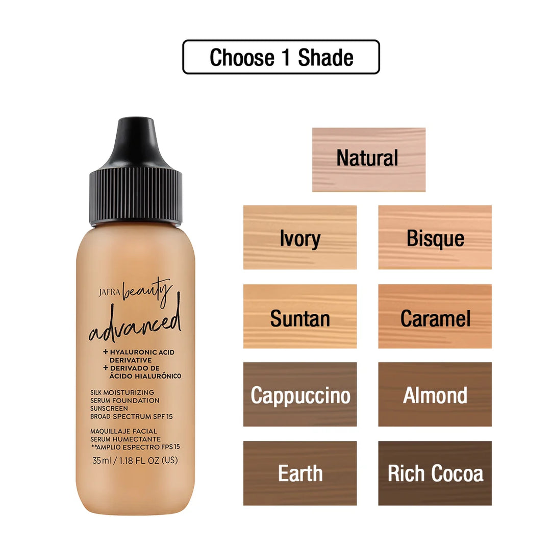 Advanced Silk Moisturizing Serum Foundation Sunscreen Broad Spectrum SPF 15