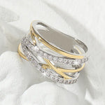 Load image into Gallery viewer, Luxury Infinity zirconia Eternity Ring 18K Gold Plated Wedding Engagement Party Decor For Bride Women Girls Gift
