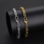 Load image into Gallery viewer, Newest 316L Stainless Steel Bracelet Men Women Wholelsale Wristband 4mm Gold Color Male Hand Chain Link Bracelet Hip Hop Jewelry
