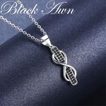 Load image into Gallery viewer, Black Awn Silver Color Classic Cross Jewelry Trendy Engagement Necklaces for Women Wedding Pendants K055
