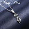 Black Awn Silver Color Classic Cross Jewelry Trendy Engagement Necklaces for Women Wedding Pendants K055